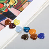 Czech Colored Glaze Love Peach Heart Glass Beads DIY Jewelry Earrings Necklace
