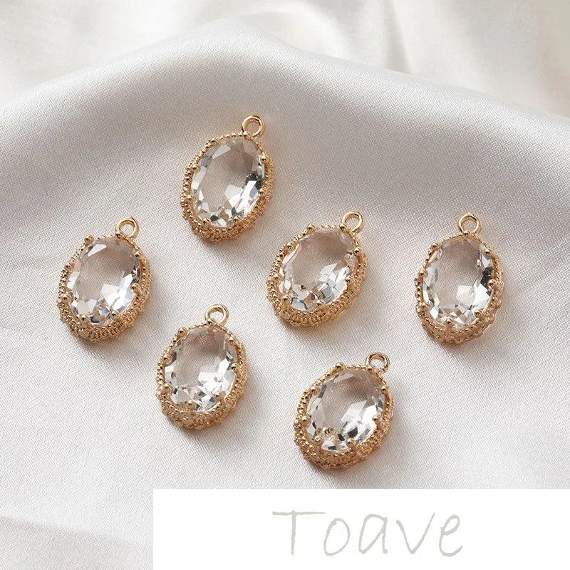 Retro Oval Large Rhinestone Edging DIY Earrings Hairpin Pendant