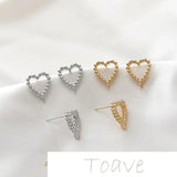 14K Gold-Plated Peach Heart Round Bead Earrings DIY Material