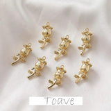 14K Gold-Clad Small Rose Pendant for DIY Earrings