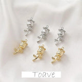 14K Gold-Clad Small Rose Pendant for DIY Earrings