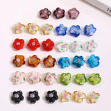 Retro Flower Glass Bead DIY Jewelry Material