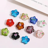 Retro Flower Glass Bead DIY Jewelry Material