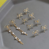 Copper Plated Bow Earrings DIY Jewelry Accessories Pendant