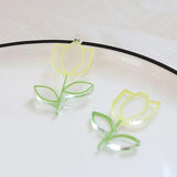 Hand-painted Tulip Flower Pendant DIY Jewelry Earrings Accessories