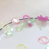Hand-painted Tulip Flower Pendant DIY Jewelry Earrings Accessories