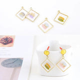 Diamond-Shaped Foil Alloy Dripping Pendant for DIY Earrings