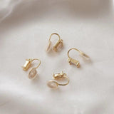 18K Gold-Coated Zircon Ear Clip Earrings