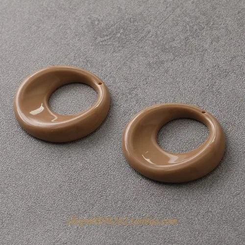 Vintage Resin Round Hollow Belt Ring DIY Earring Accessories
