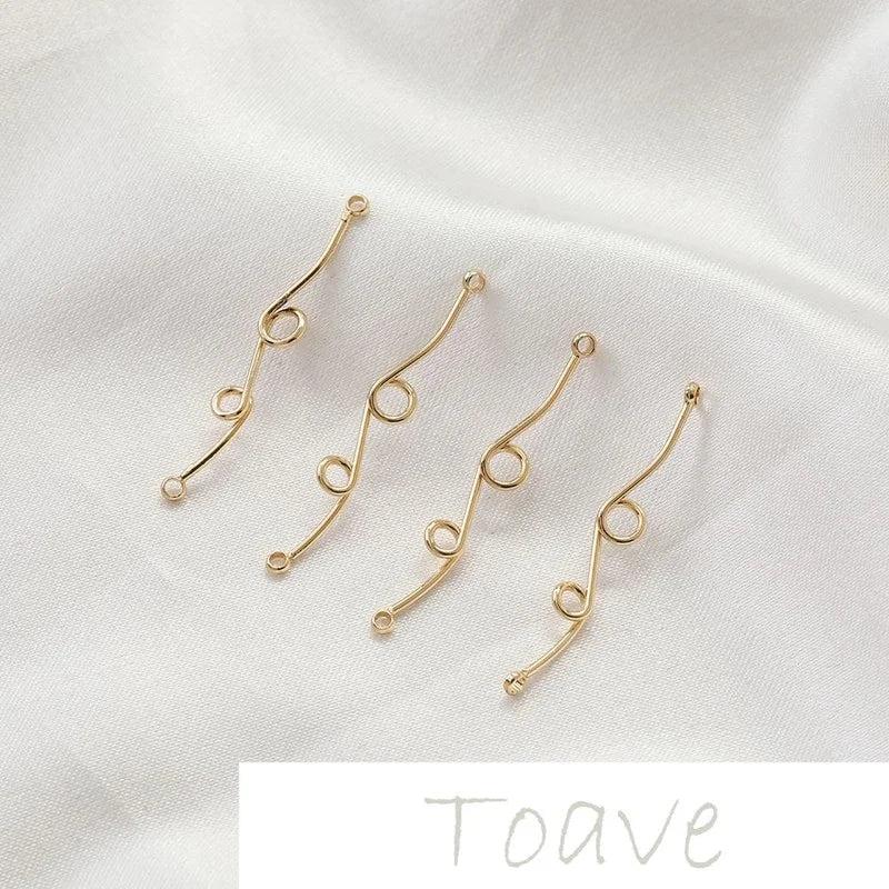 14K Gold-Coated Double Loop DIY Earrings