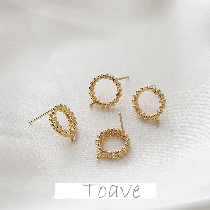 14K Copper and Gold Plated Round Bead Chain Earrings DIY Material