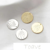 14K Round Palm Disc Tag Earring Necklace DIY Access