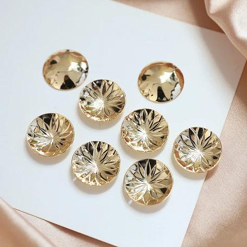 Copper-Plated 18k Round Pattern Earring Piece - DIY Jewelry