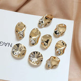 Copper-Plated 18k Round Pattern Earring Piece - DIY Jewelry