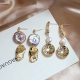 Copper-Plated 18k Round Pattern Earring Piece - DIY Jewelry