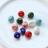 Lucky Cat Ceramic Kitten Head Hand-painted Mini Beads DIY Jewelry