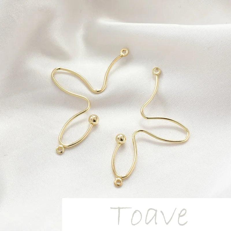 Color-Preserving Plated Petal Earring Pendants 6pcs