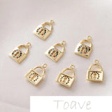 14K Zircon Key Pendant for DIY Earring Bracelet