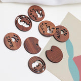 Wooden Cat Love Elf Pattern Pendant DIY Earring Accessory Material