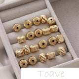 14K Cylinder Pleated Bead Partition DIY Jewelry Base Material