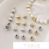 14K Cylinder Pleated Bead Partition DIY Jewelry Base Material
