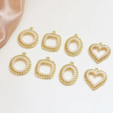 Geometric Pearl Hollow Lace Love Pendant, DIY Earrings Accessories