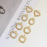 Geometric Pearl Hollow Lace Love Pendant, DIY Earrings Accessories