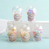5pcs Mixed Milk Tea Cup Butterfly Pendant DIY Keychain