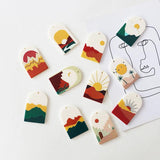 Mountain Landscape Woman Acrylic Pendant DIY Earrings