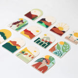 Mountain Landscape Woman Acrylic Pendant DIY Earrings