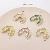 Transparent Foil Pearl C Shape Pendant DIY Jewelry Earring Accessorie