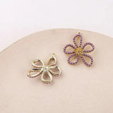 Alloy Pearl Crystal Flower Basket Pendant DIY Earring Material 4pcs