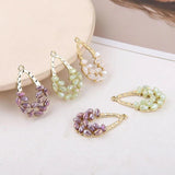 Alloy Pearl Crystal Flower Basket Pendant DIY Earring Material 4pcs