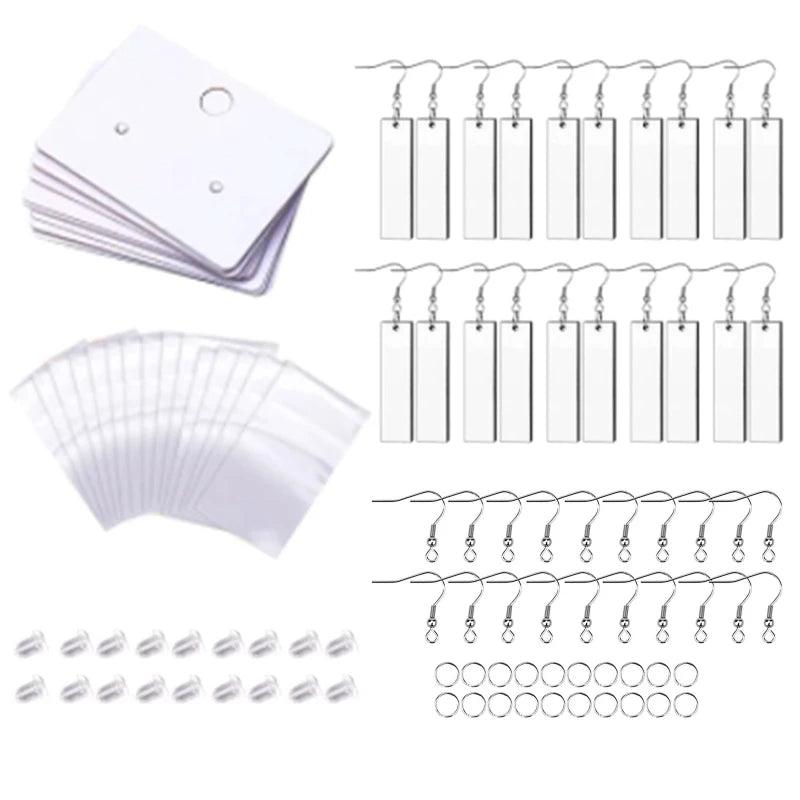 Sublimation Blank Earrings Kit - Rectangle Heat Transfer Earrings