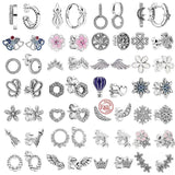 925 Silver Butterfly CZ Zircon Round Earrings Charm Gift