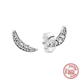 925 Silver Butterfly CZ Zircon Round Earrings Charm Gift