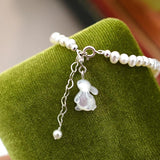 Freshwater Pearl Rabbit Pendant Bracelet Women's Jewelry