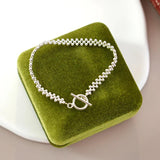 2mm 925 Silver Beads Bracelet Hand-Woven Jewelry for Women
