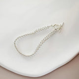2mm 925 Silver Beads Bracelet Hand-Woven Jewelry for Women