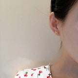 925 Silver Opal Zircon Pearl Stud Earrings