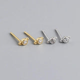 925 Silver Opal Zircon Pearl Stud Earrings