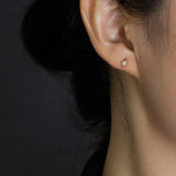 925 Silver Opal Zircon Pearl Stud Earrings