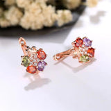Colorful Rose Earrings Sweet Flower Jewelry Gift for Girl