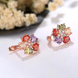 Colorful Rose Earrings Sweet Flower Jewelry Gift for Girl