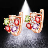 Colorful Rose Earrings Sweet Flower Jewelry Gift for Girl