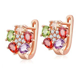 Colorful Rose Earrings Sweet Flower Jewelry Gift for Girl