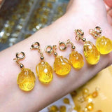 Amber Carved Cheongsam Pendant Charm Gemstone Jewelry Accessorie