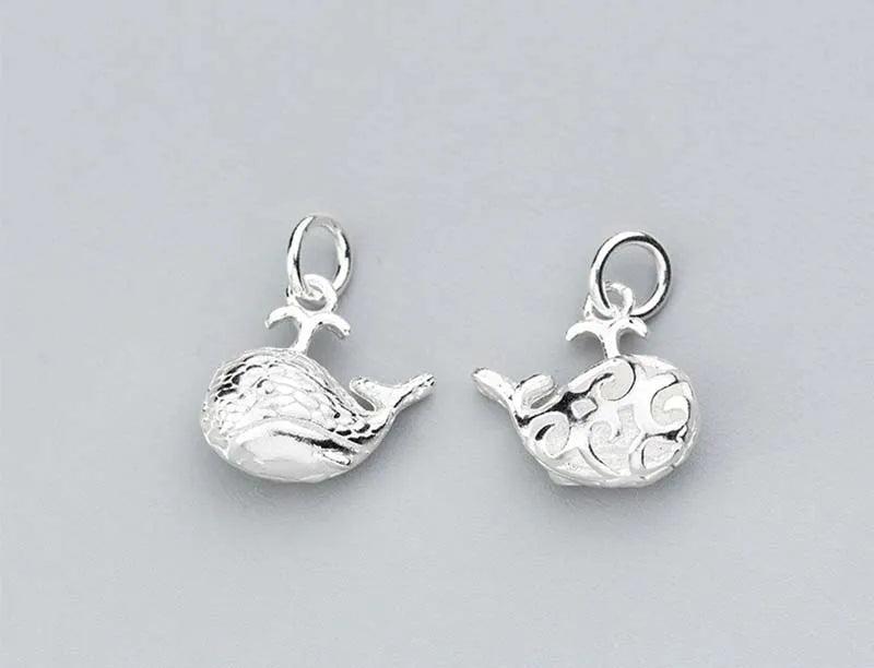 925 Sterling Silver Whale Charm 17.5x16mm DIY Jewelry