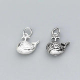 925 Sterling Silver Whale Charm 17.5x16mm DIY Jewelry