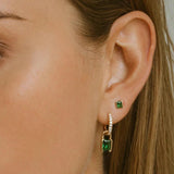 925 Silver Zircon Dangle Circle Earrings Vintage Ear Drop Women's Jewelry